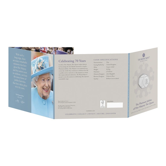 The Platinum Jubilee of Her Majesty The Queen Miedzionikiel 50p 2022
