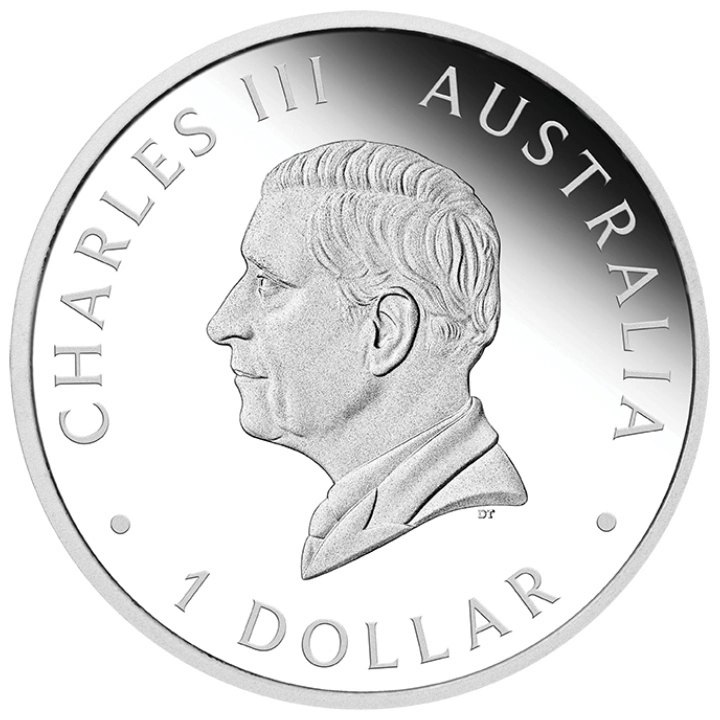Australijski Kangur 1 uncja Srebra 2024 Proof (King Charles III Observe First Issue)