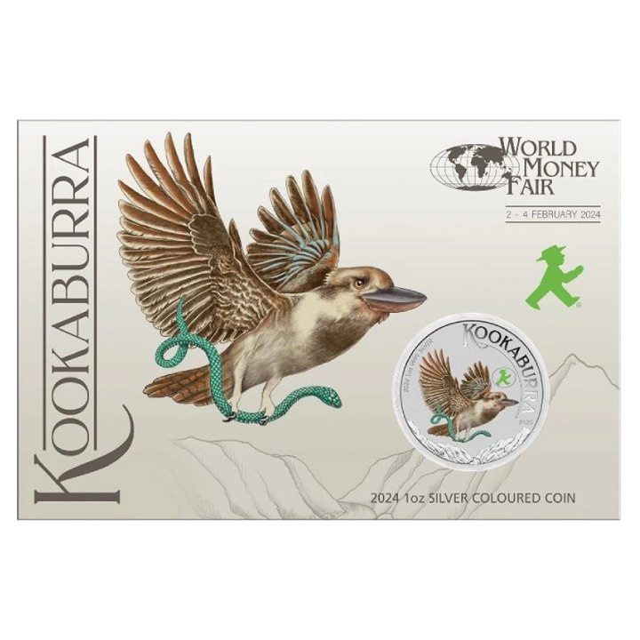 Kookaburra kolorowana 1 uncja Srebra 2024 (World Money Fair)