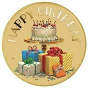 Happy Birthday kolorowany Brąz Aluminiowy 2022
