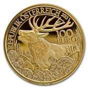Wildlife in our Sights: Jeleń szlachetny 100 Euro 2013 Proof