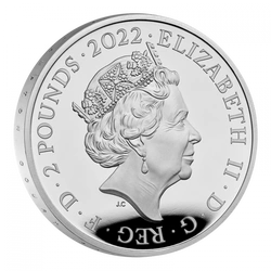 The Royal Tudor Beasts: Lion of England 1 uncja Srebra 2022 Proof
