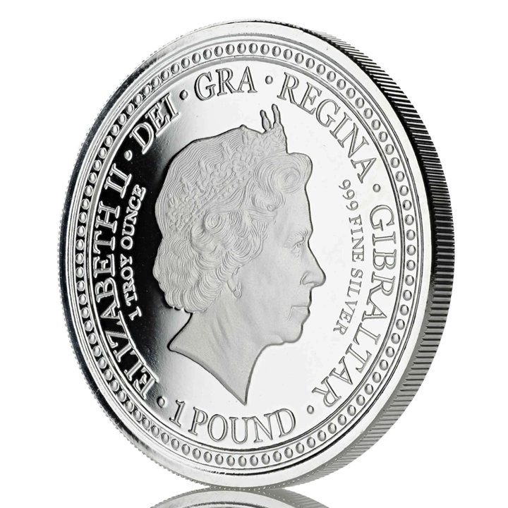 Gibraltar: Royal Arms of England 1 uncja Srebra 2018