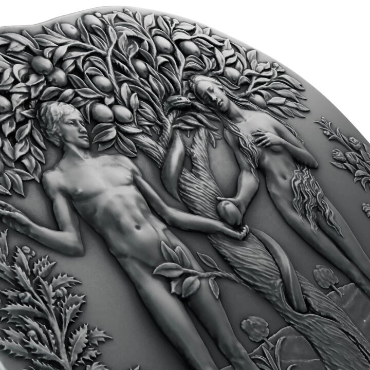 Cameroon: Garden of Eden 5000 CFA Francs Srebro 2024 High Relief Antiqued Coin