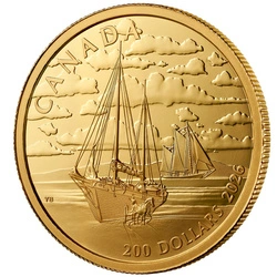 Canada: Tall Ships - Ketch Rig $200 Złoto 2026 Proof