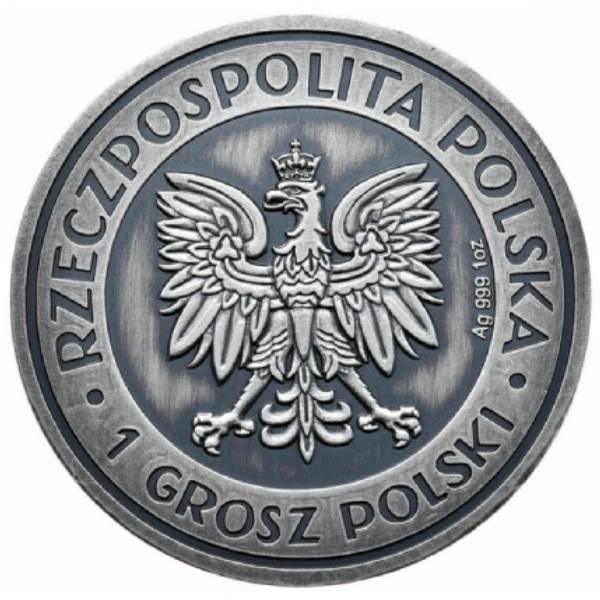 Polska: Folwark 1 uncja Srebra 2023 Antiqued
