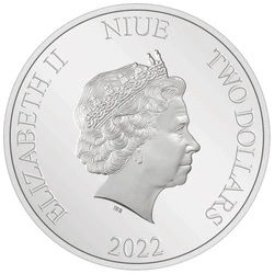 Niue: Disney - Bambi and Butterfly 80 rocznica filmu kolorowany 1 uncja Srebra 2022 Proof