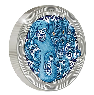 New Zealand: Water Taniwha 1 kolorowany 1 uncja Srebra 2025 Proof 