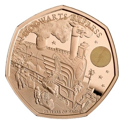 Harry Potter: Hogwarts Express 50p Złoto 2022 Proof
