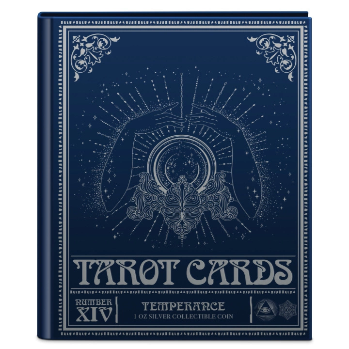 Niue: Tarot Cards - Temperance kolorowany 1 uncja Srebra 2023 Proof