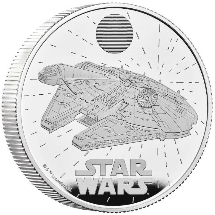 Star Wars: Millennium Falcon 2 uncje Srebra 2024 Proof