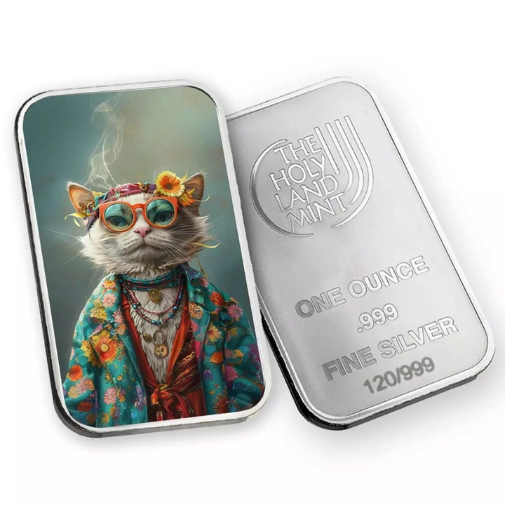 Sztabka The Holy Land Mint - Human Cats - Harmony kolorowana 1 uncja Srebra 2025