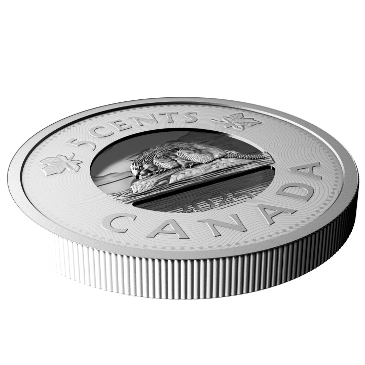Canada: Multilayered Beaver 5-cent Srebro 2025 Proof