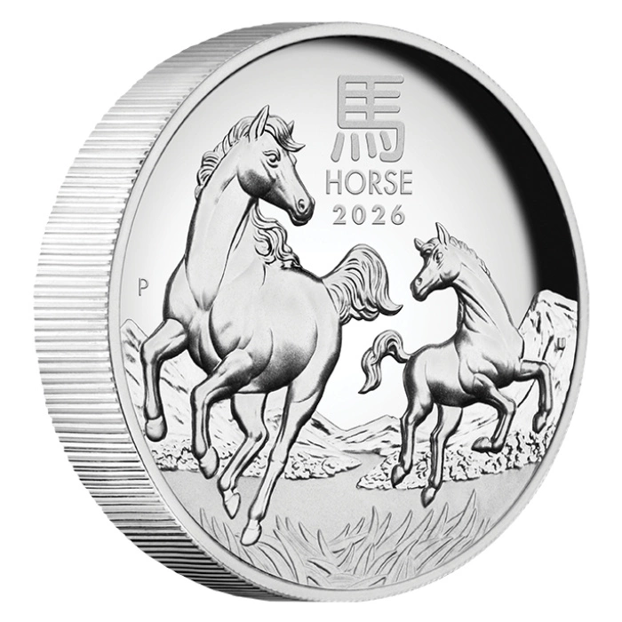 Perth Mint: Lunar III - Rok Konia 1 uncja Srebra 2026 Proof High Relief
