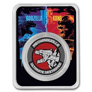 Niue: Mechagodzilla kolorowany 1 uncja Srebra 2021