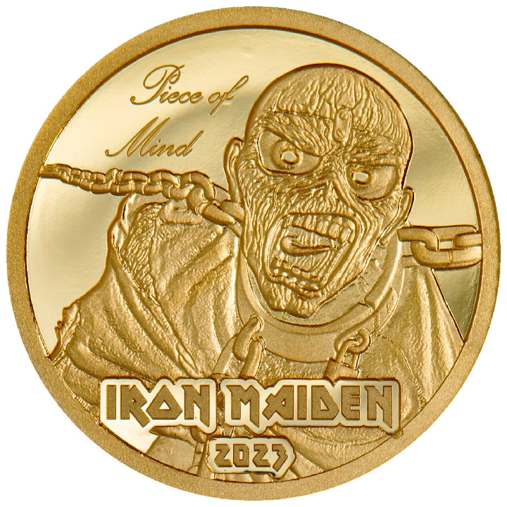 Cook Islands: Iron Maiden - Piece of Mind Gold 0,5 grama Złota 2023 Proof