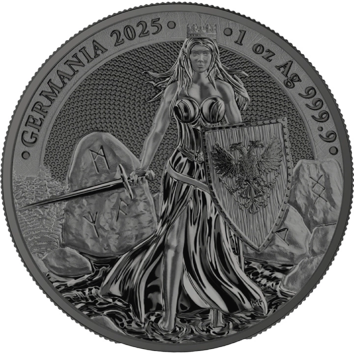 Germania 1 uncja kolorowana Srebra 2025 (Black Silver) WMF Edition