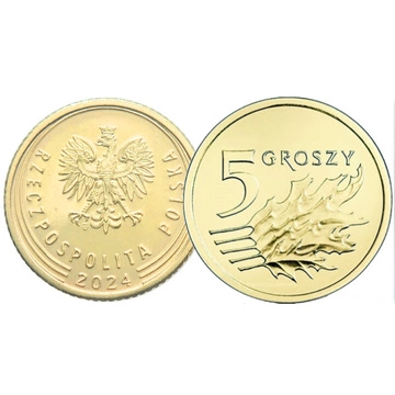 Narodowy Bank Polski: 5 groszy z Woreczka Menniczego Moneta z 2024 UNC