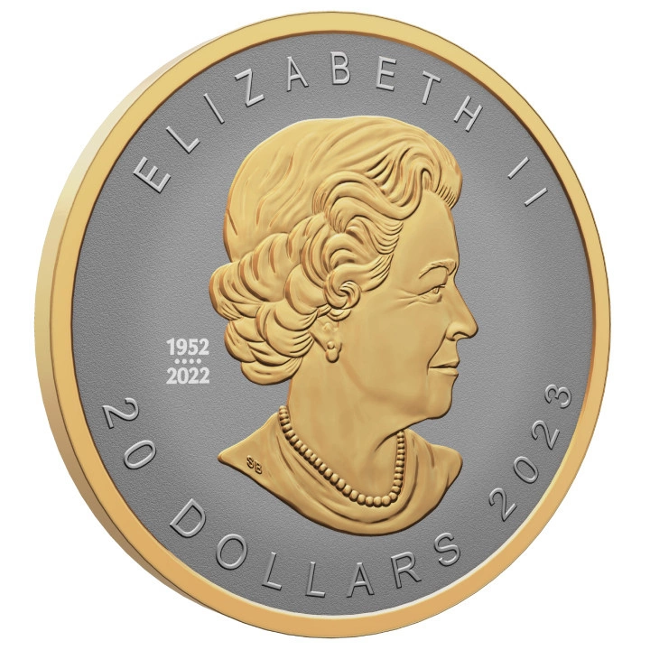 Kanadyjski Liść Klonowy pozłacany 1 uncja Srebra 2023 Proof Ultra High Relief