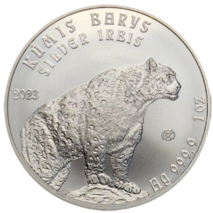 Kazachstan: Irbis Śnieżny 1 tenge - 1 uncja Srebra 2023 | Wyroby