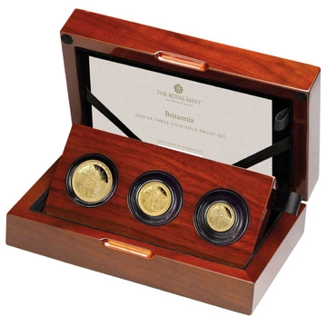 Zestaw 3 monet Britannia Złoto 2025 Proof