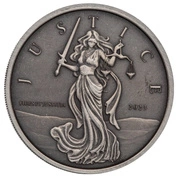 Gibraltar: Lady Justice 1 uncja Srebra 2023 Antique Coin