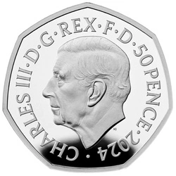 Ice Age Giants -  Giant Deer kolorowany 50p Srebro 2024 Proof 