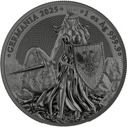 Germania 1 uncja kolorowana Srebra 2025 (Black Silver) WMF Edition