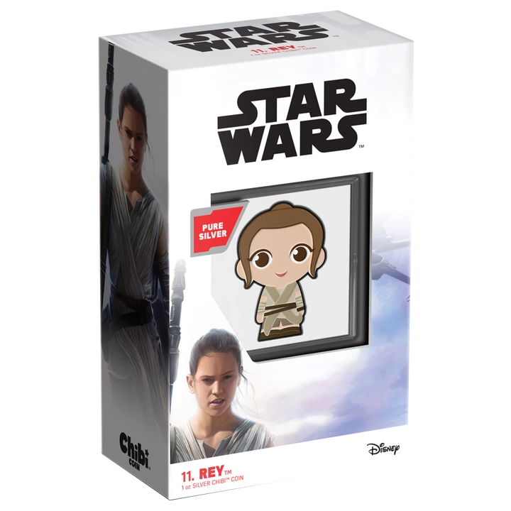 Niue: Star Wars - Rey Chibi Coin kolorowany 1 uncja Srebra 2021 Proof