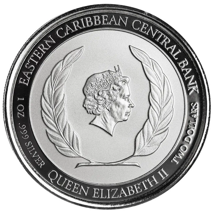 St. Kitts & Nevis: Underwater Surfer 1 uncja Srebra 2022