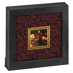 Niue: Caravaggio - Niewierny Tomasz kolorowany, pozłacany 1 uncja Srebra 2022 Proof