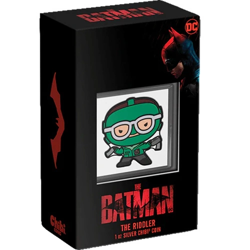 Niue: The Batman - The Riddler Chibi Coin kolorowany 1 uncja Srebra 2022 Proof