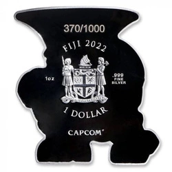 Street Fighter: Mini Fighter Guile kolorowany 1 uncja Srebra 2022 Proof
