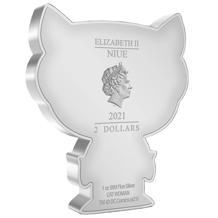 Niue: DC Comics - Catwoman Chibi Coin kolorowany 1 uncja Srebra 2021 Proof