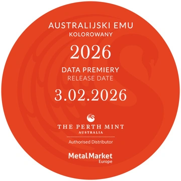 Australijski Emu kolorowany 1 uncja Srebra 2026