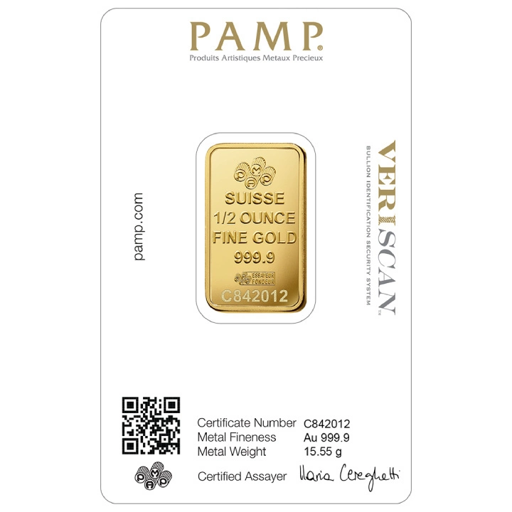 Sztabka Pamp Suisse Fortuna Veriscan 1/2 uncji Złota