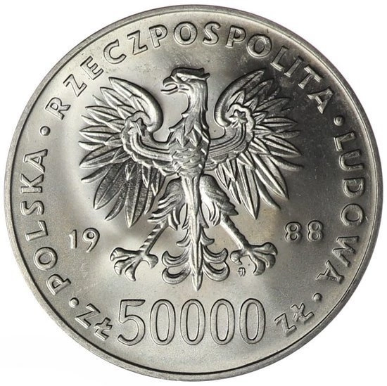 50 000 PLN Józef Piłsudski 1988