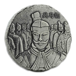 Fiji: Terracotta Warriors 5 uncji Srebra 2018 Antique Coin 