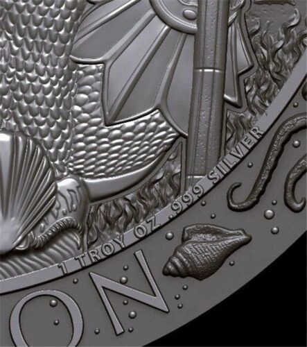 Mythical Cities: Atlantis 1 uncja Srebra Antiqued Round Coin