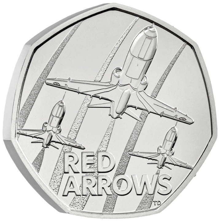 The Red Arrows 50p Miedzionikiel 2025
