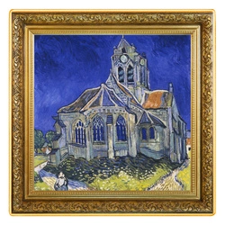 Niue: Vincent van Gogh - Kościół w Auvers kolorowany, pozłacany 1 uncja Srebra 2023 Proof