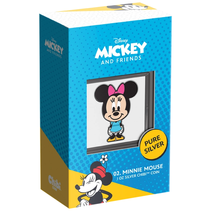 Niue: Disney - Minnie Chibi Coin kolorowany 1 uncja Srebra 2021 Proof