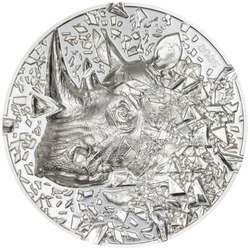 Cook Islands: Silver Burst – Rhino 3 uncje Srebra 2025 Proof