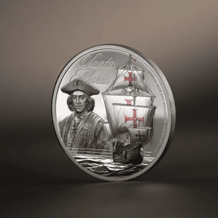 Cook Islands: Legends of the Seas – Santa Maria kolorowany 1 uncja Srebra 2026 Proof