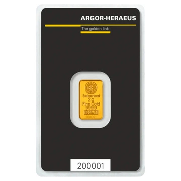 Sztabka Argor Heraeus 2 gramy Złota LBMA GD Refiner