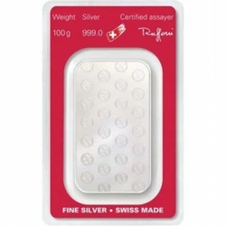 100 gramów Sztabka Srebra  Argor - Heraeus