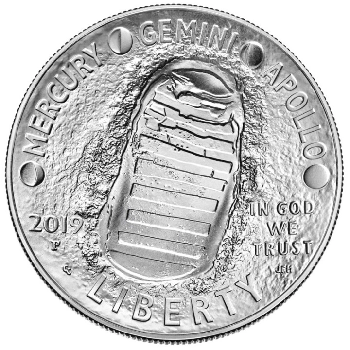 Apollo 11 50th Anniversary $1 Srebro 2019 Proof