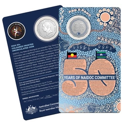 NAIDOC Week kolorowany 50c Miedzionikiel 2024 Frosted Coin 