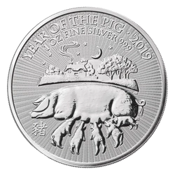 Lunar: Rok Świni 1 uncja Srebra 2019 Royal Mint UK