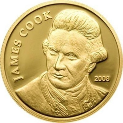 James Cook 1/25 uncji Złota 2008 Proof